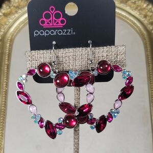 Paparazzi Red and Pink Heart Earrings